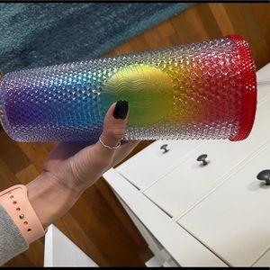 NWT! STARBUCKS overseas rainbow studded tumbler